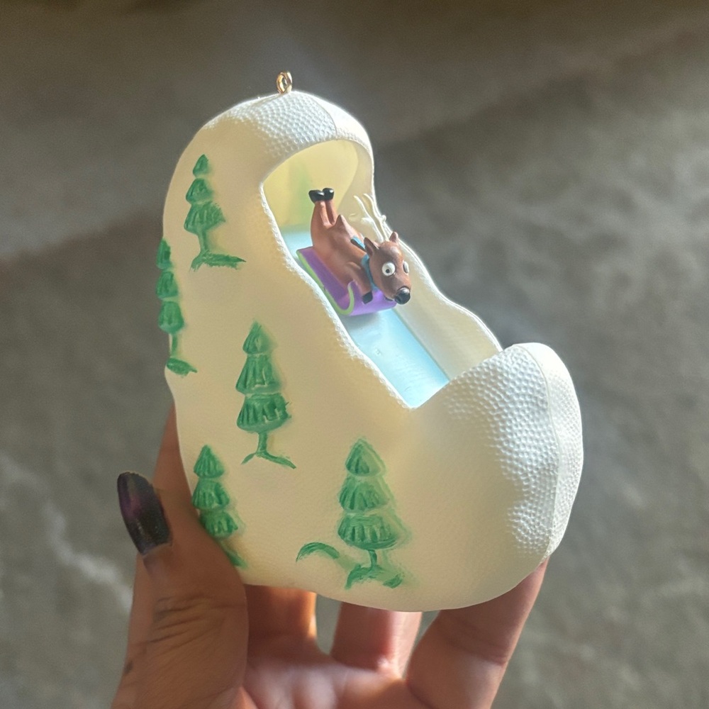 Sledding Snow Ornament
